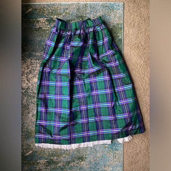 Vintage rare 60/70s Ellen Tracy plaid taffeta wrap long skirt, size medium large - Picture 4 of 16